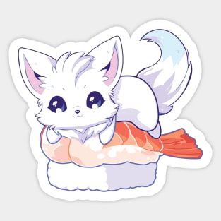 Arctic Fox Shrimp Sushi Sticker